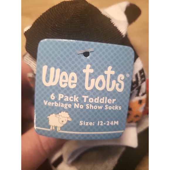 SOCKS BABYNEW Wee Tots 6 pack Infants Socks 12-24 Months Animals - Picture 2 of 6